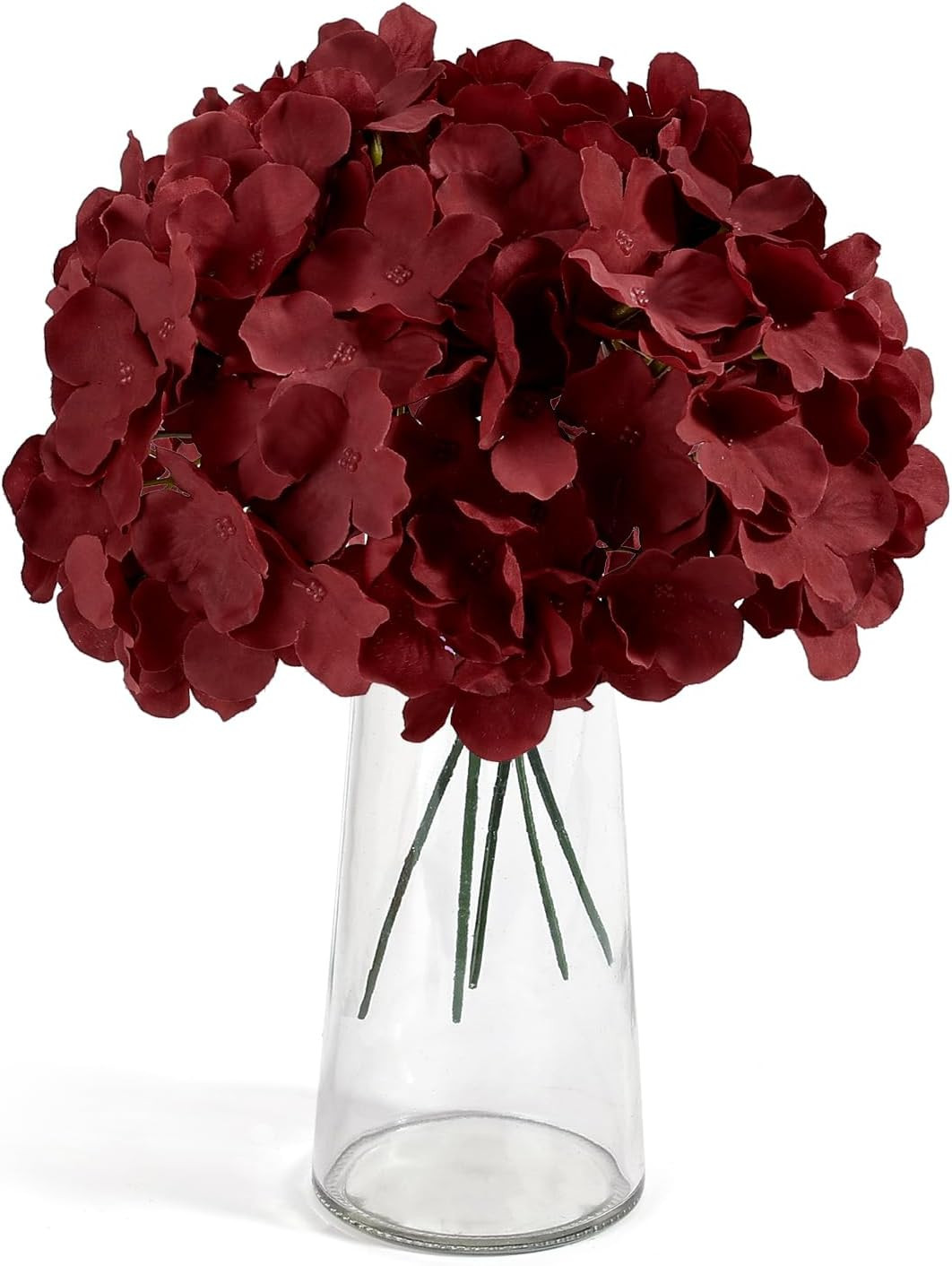 Burgundy Silk Hydrangea Flowers – 46 PCS for Wedding & Home Decor