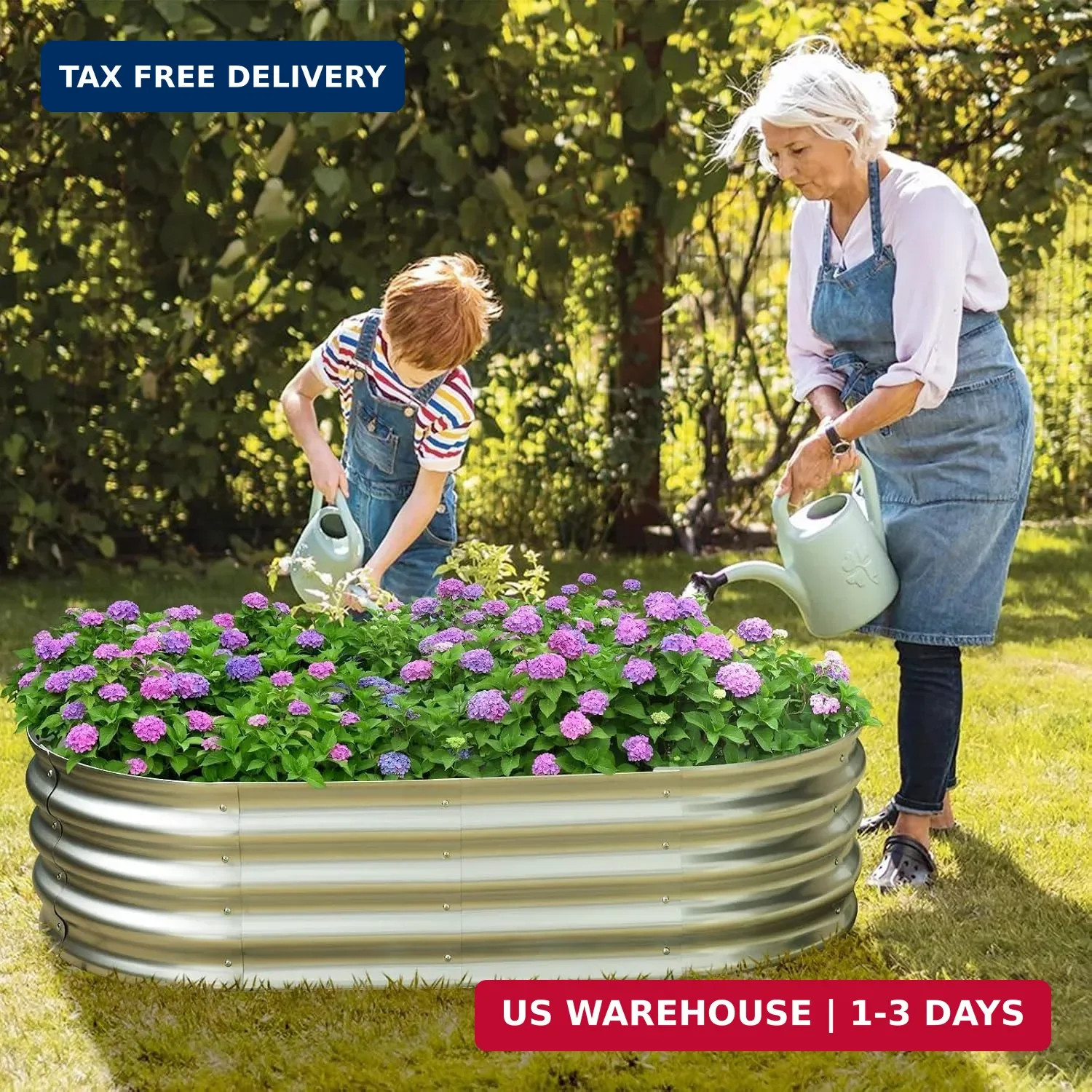 Galvanized Raised Garden Bed for Outdoor: 4X2X1ft Durable Metal Vegetable Plant