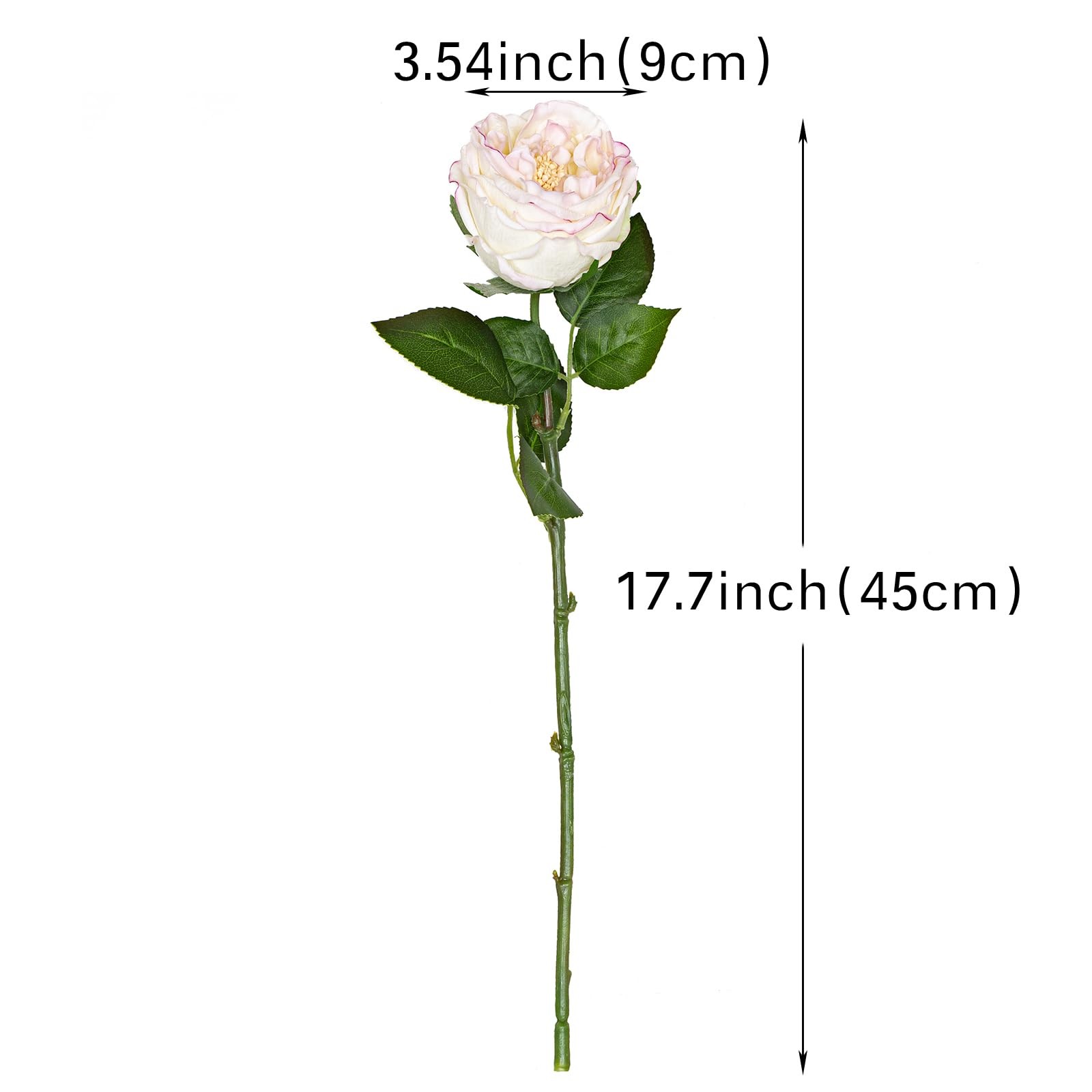 4 PCS Light Pink Artificial Austin Rose Peony Latex Real Touch Fake Flowers
