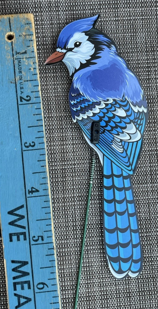 Blue Jay, Red Bird, Chickadee Bird Picks Lot of 3 Plastic Birds on Wire Stems