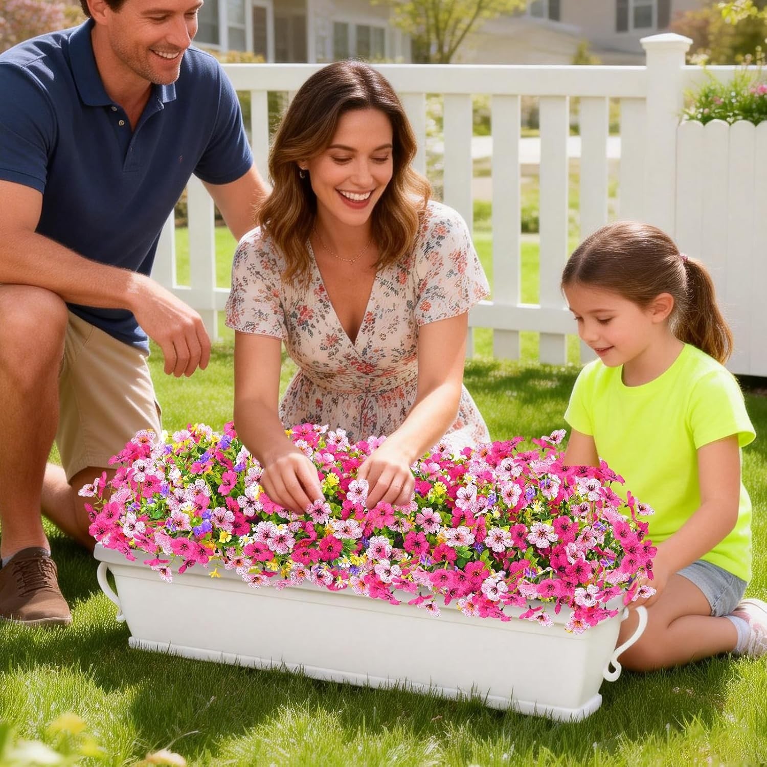 Artificial Outdoor Flowers 12 Bundles UV Resistant Porch Garden Decor