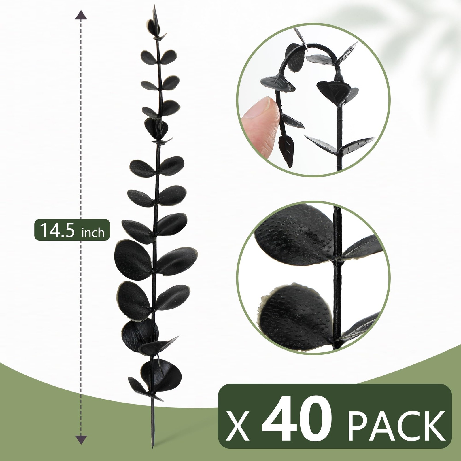 40pcs Artificial Eucalyptus Stems Fake Eucalyptus Leaves Greenery Stems for I…
