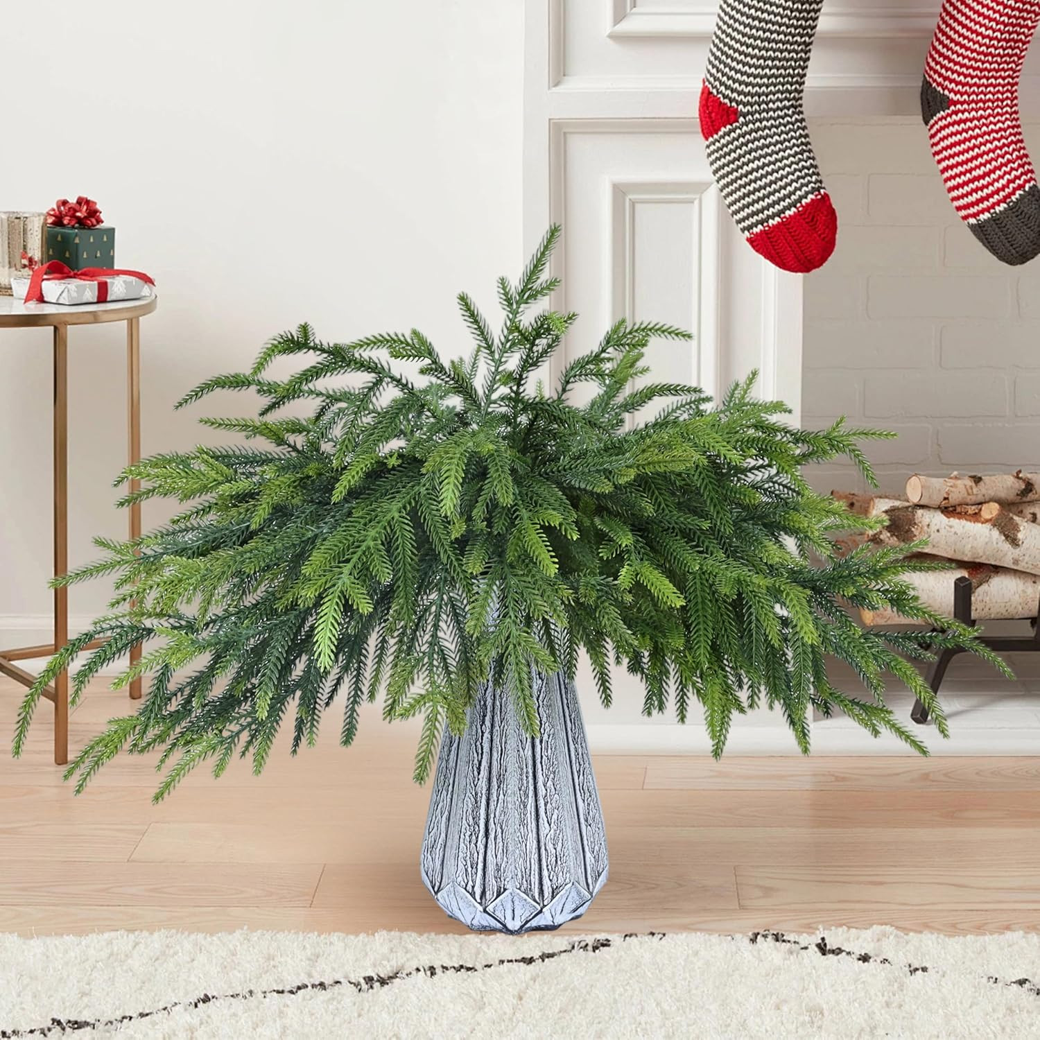 36 Pcs Artificial Green Pine Branches for DIY Christmas Decor – 18 Inch