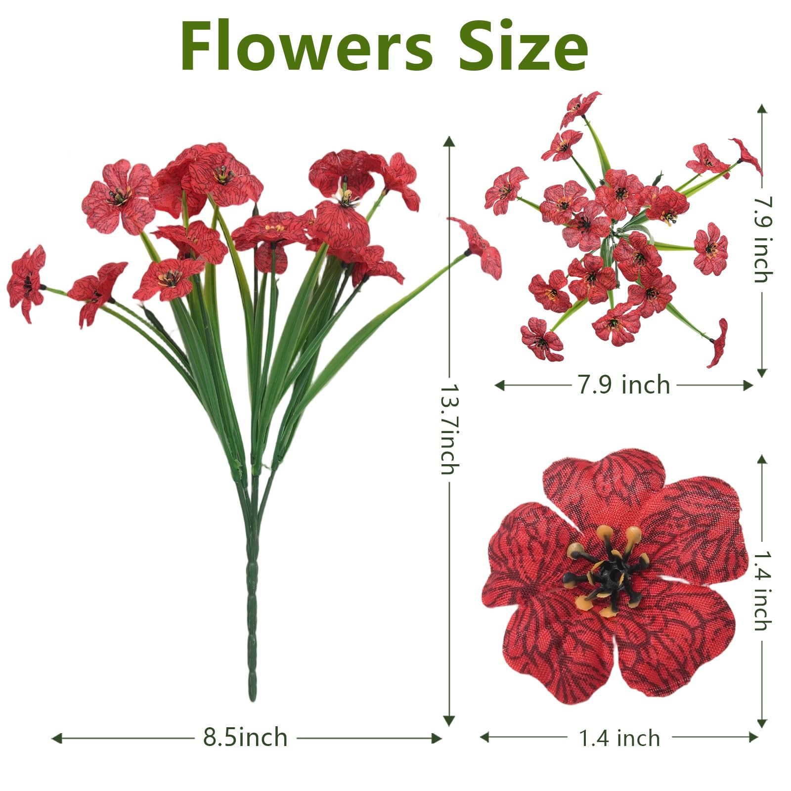 20 Bundles Artificial Flowers for Outdoor Spring Summer Decor – UV-Resistant …