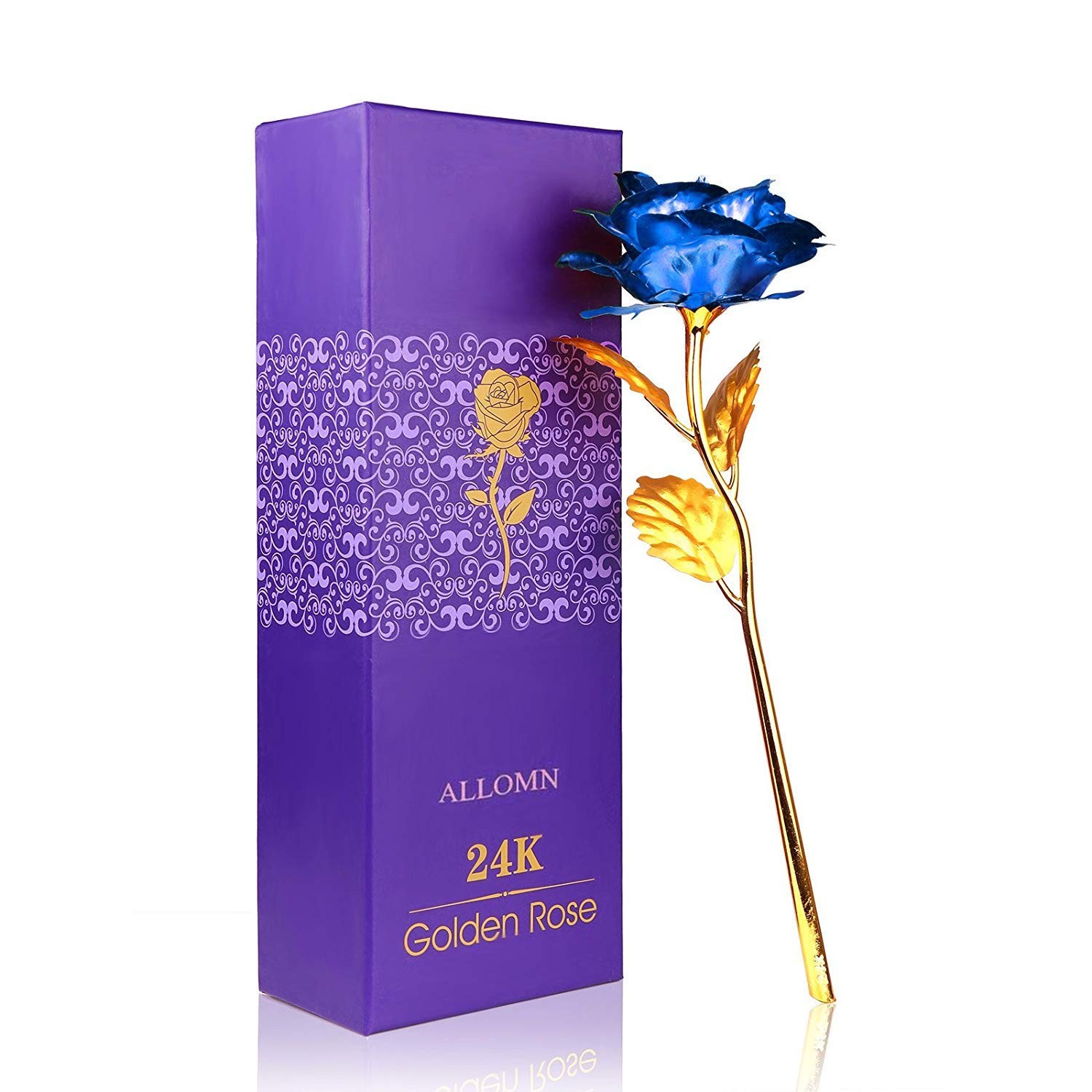 24K Golden Rose, Artificial Rose Flower Gifts for Her with Luxury Gift Box Gr…