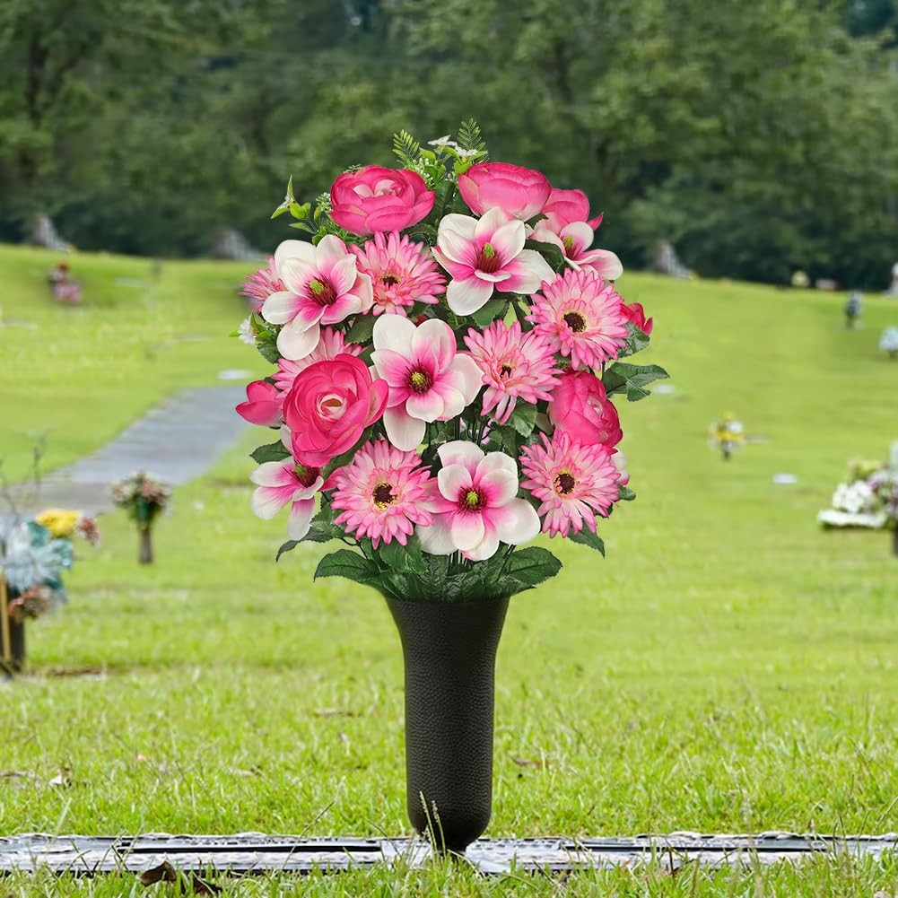 Artificial Flowers for Cemetery, Cemetery Flowers for Grave, Weather Resistan…