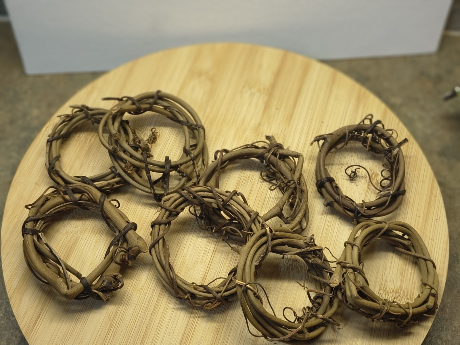 8 Handmade Small Grape Vine Wreaths Decor Art Projects Napkin Rings Decorations