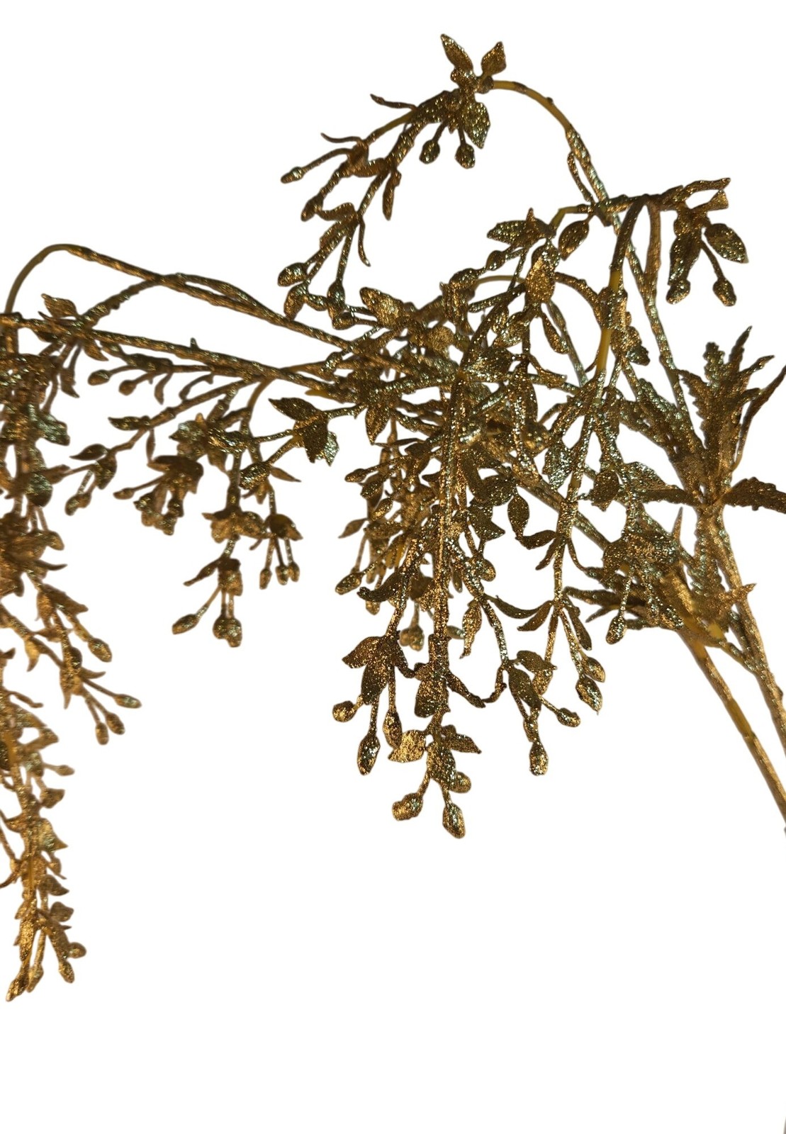Glittery Gold Artificial Floral Branches For Holiday Decor Centerpiece Crafts