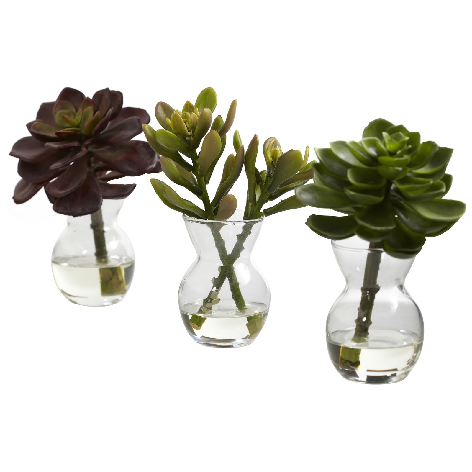 Nearly Natural Succulent Arrangements Set Of 3 Realistic Office Home Decor