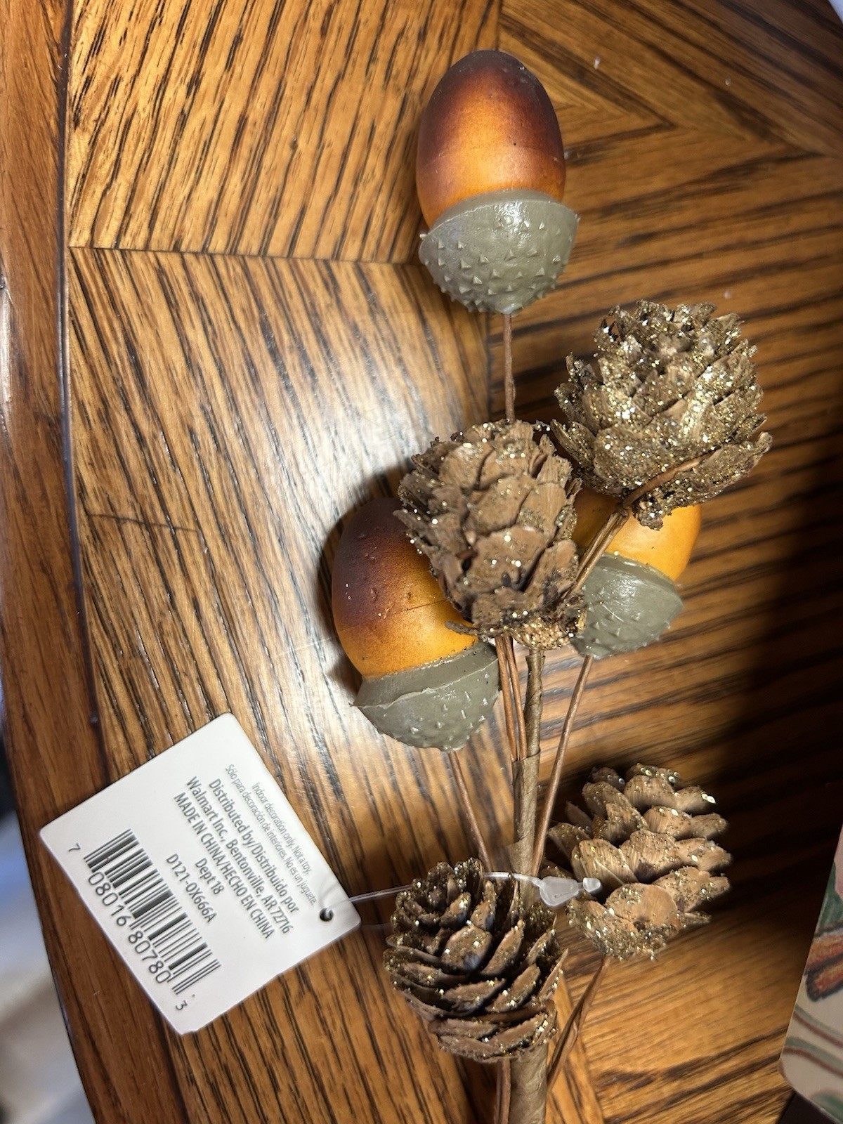 Fall Acorn PInecone Floral PIck Lot Orange Brown 9” Lot of 9