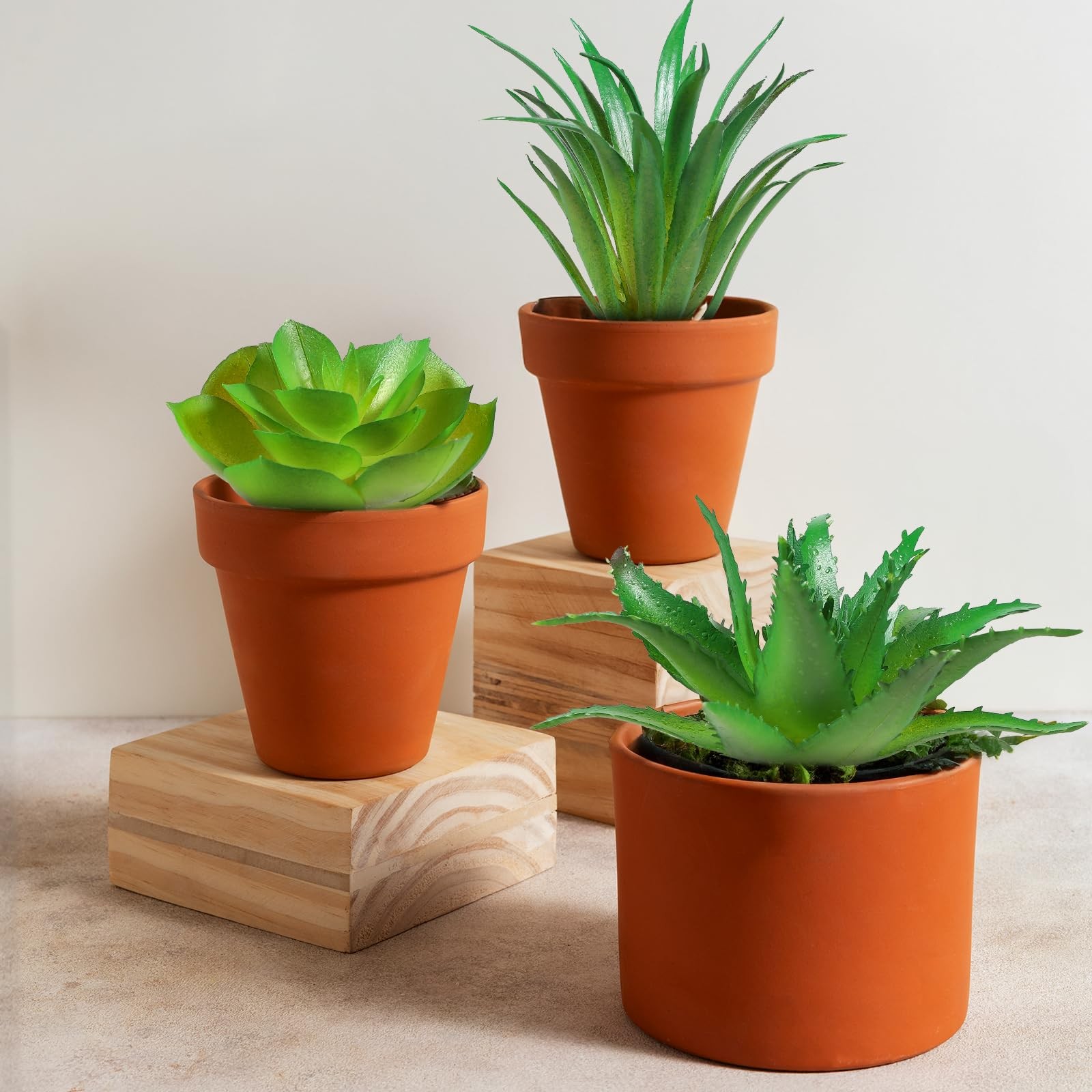 6Pcs Green Succulent Plants Mini Green Succulent Plants Faux Artificial Succu…