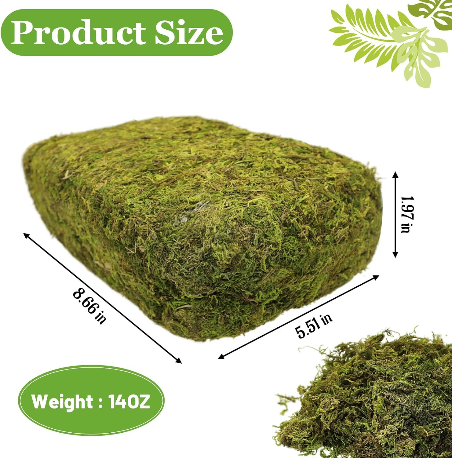 14OZ Natural Moss Artificial Fake Moss Alternative for Plants Indoor | Premium F