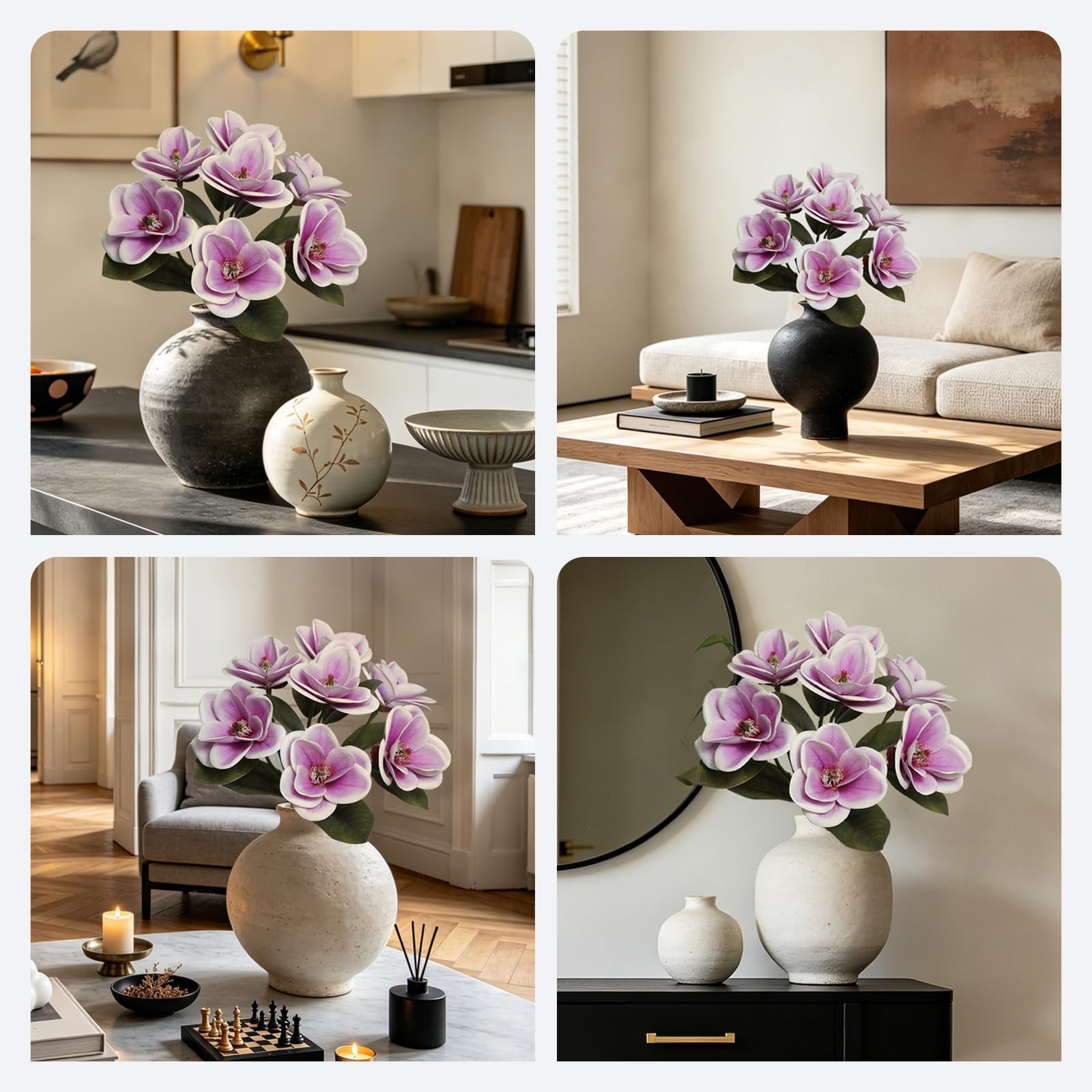 Artificial Magnolia Flowers, Real Touch Magnolia Stems