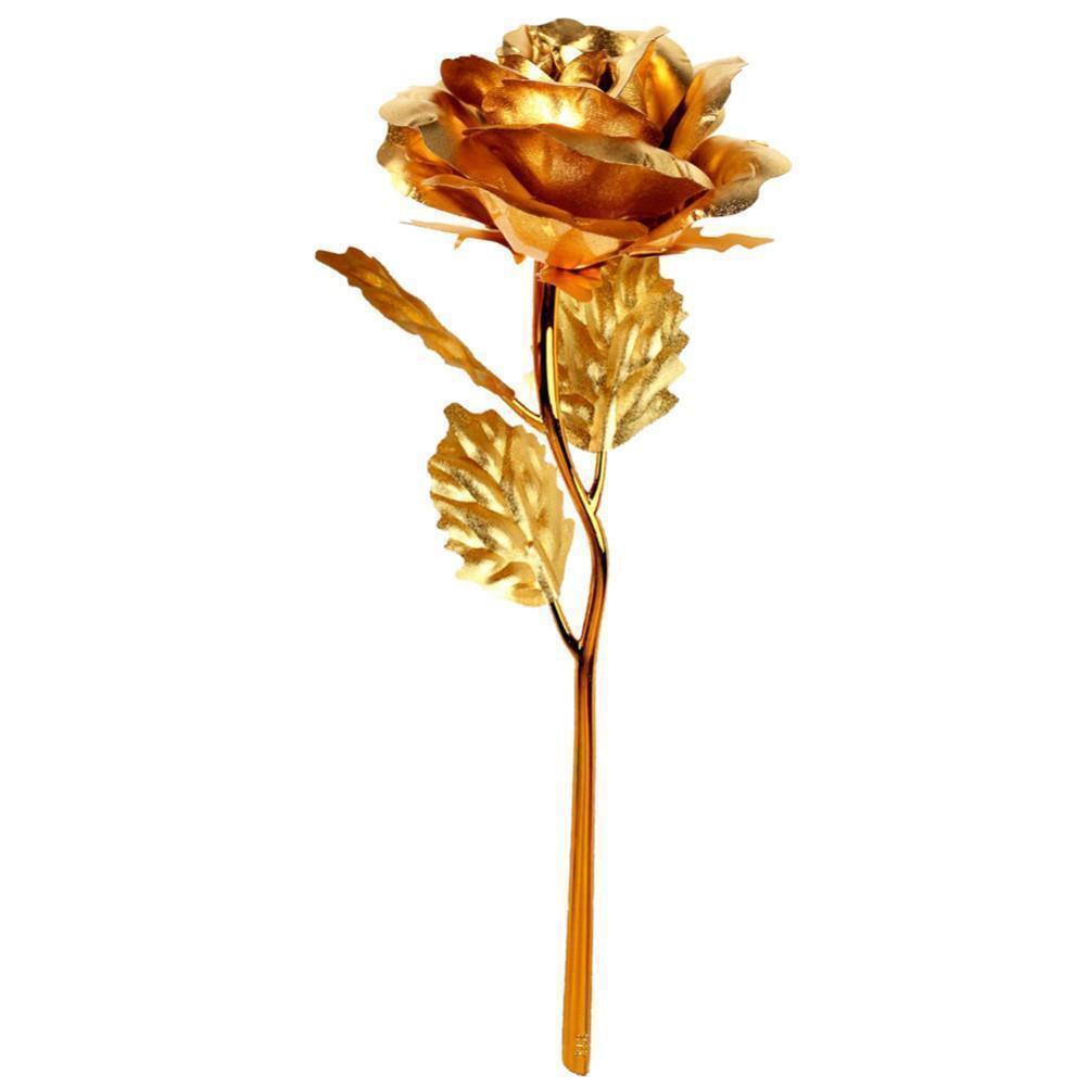 24k Gold Plated Golden Rose Flowers Anniversary Mothers Day Girlfriend Gift