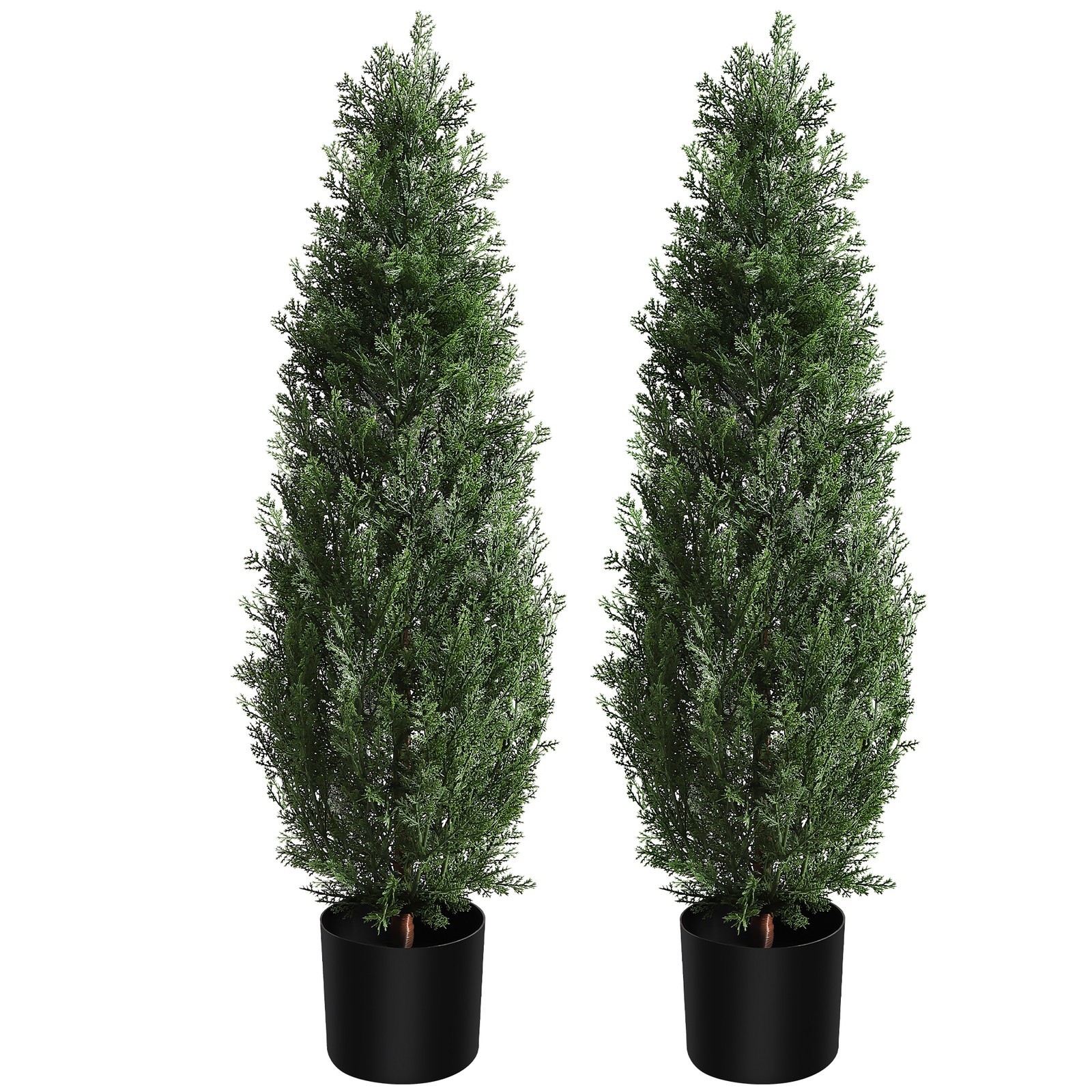 2 PACK 3FT-5FT Artificial Topiary Tree Faux Plant Home Decor UV Indoor Outdoor
