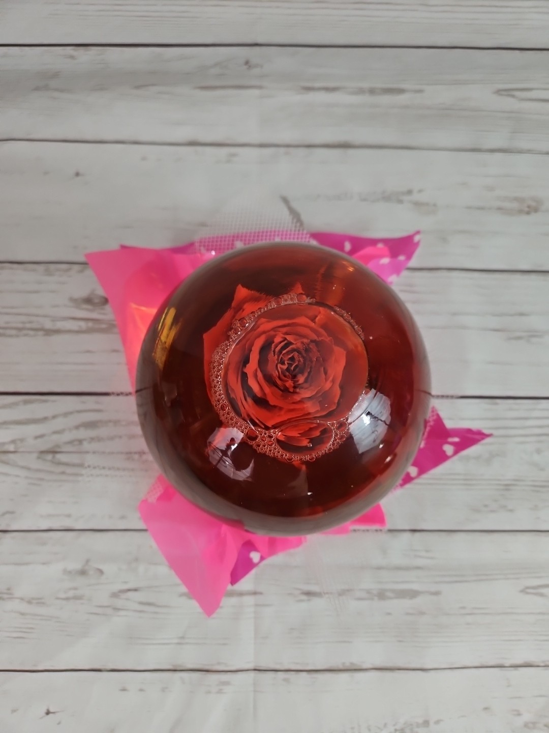 Forever Rose Preserved Real Red Rose In Glass Water Ball Dome Globe 5.5”