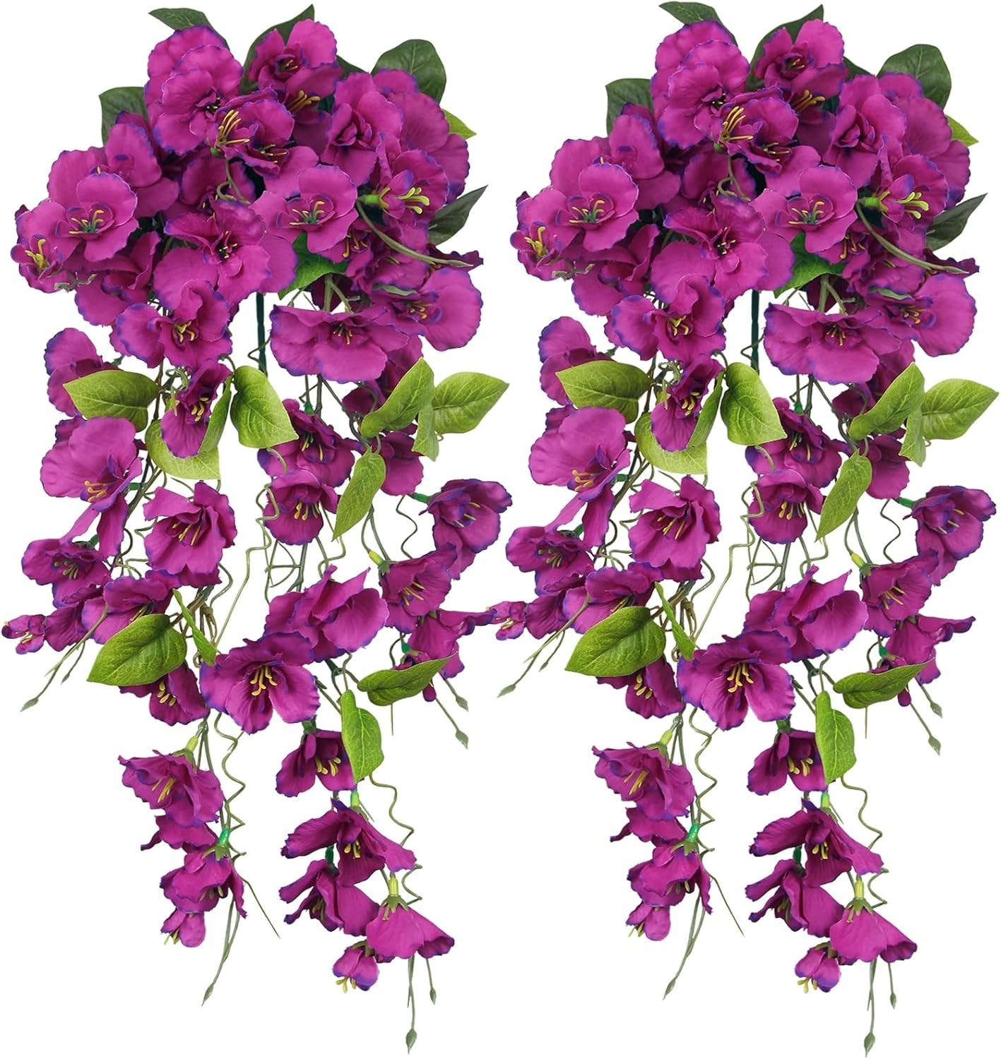 2 Pcs Fake Hibiscus Flowers for Outdoors Artificial Hanging Plants Realistic …