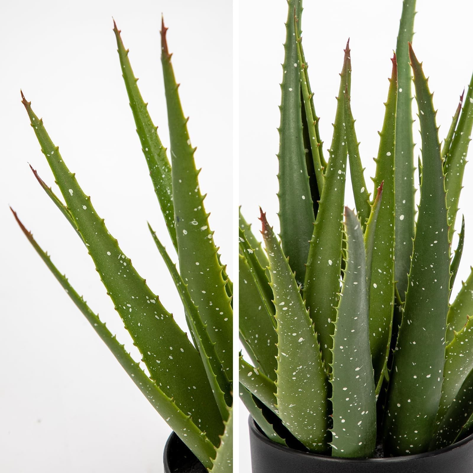 16.5 Inch Large Fake Succulent Aloe Vera Faux Potted Plant For Black Pot