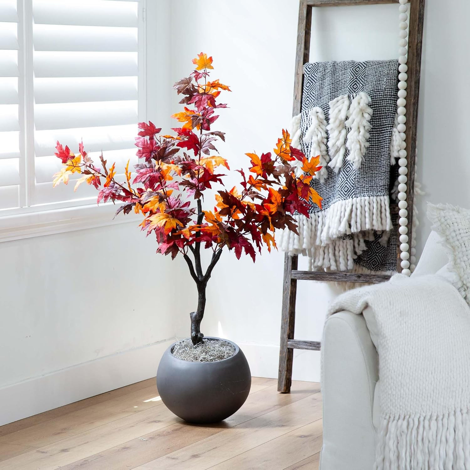 52″ Autumn Smoky Maple Artificial Fall Tree for Home Decor