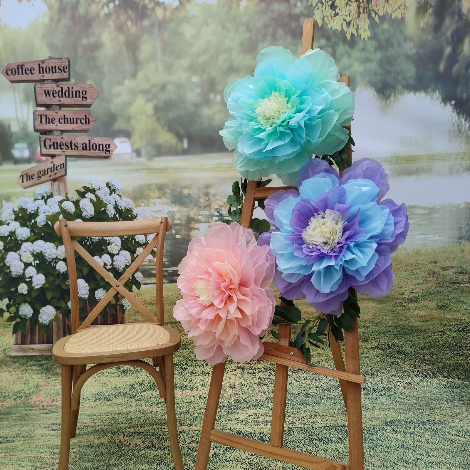 Pastel 20 Inch Giant Chrysanth Flower for Nursery Wall Party Wedding Decor Ea…
