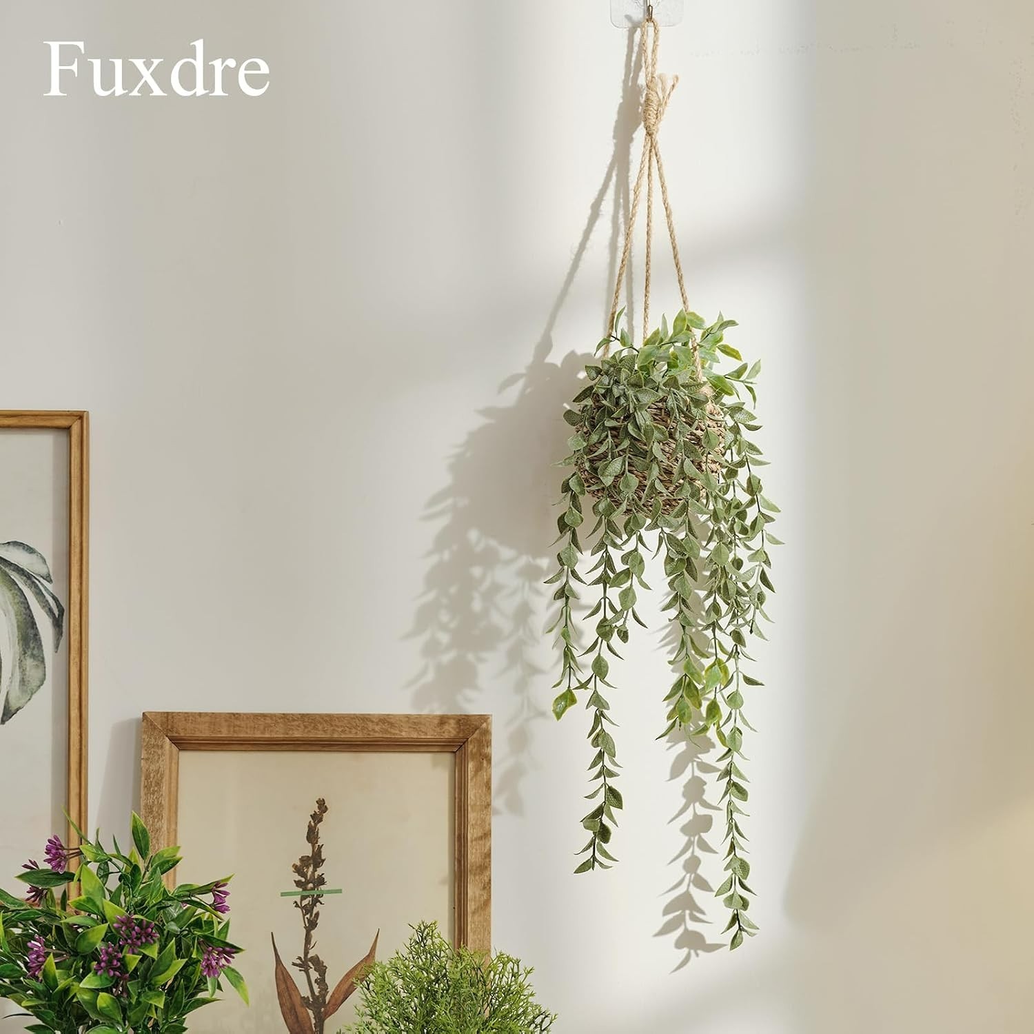 Charming 3 Pack Artificial Hanging Plants in Baskets for Stylish Home Decor