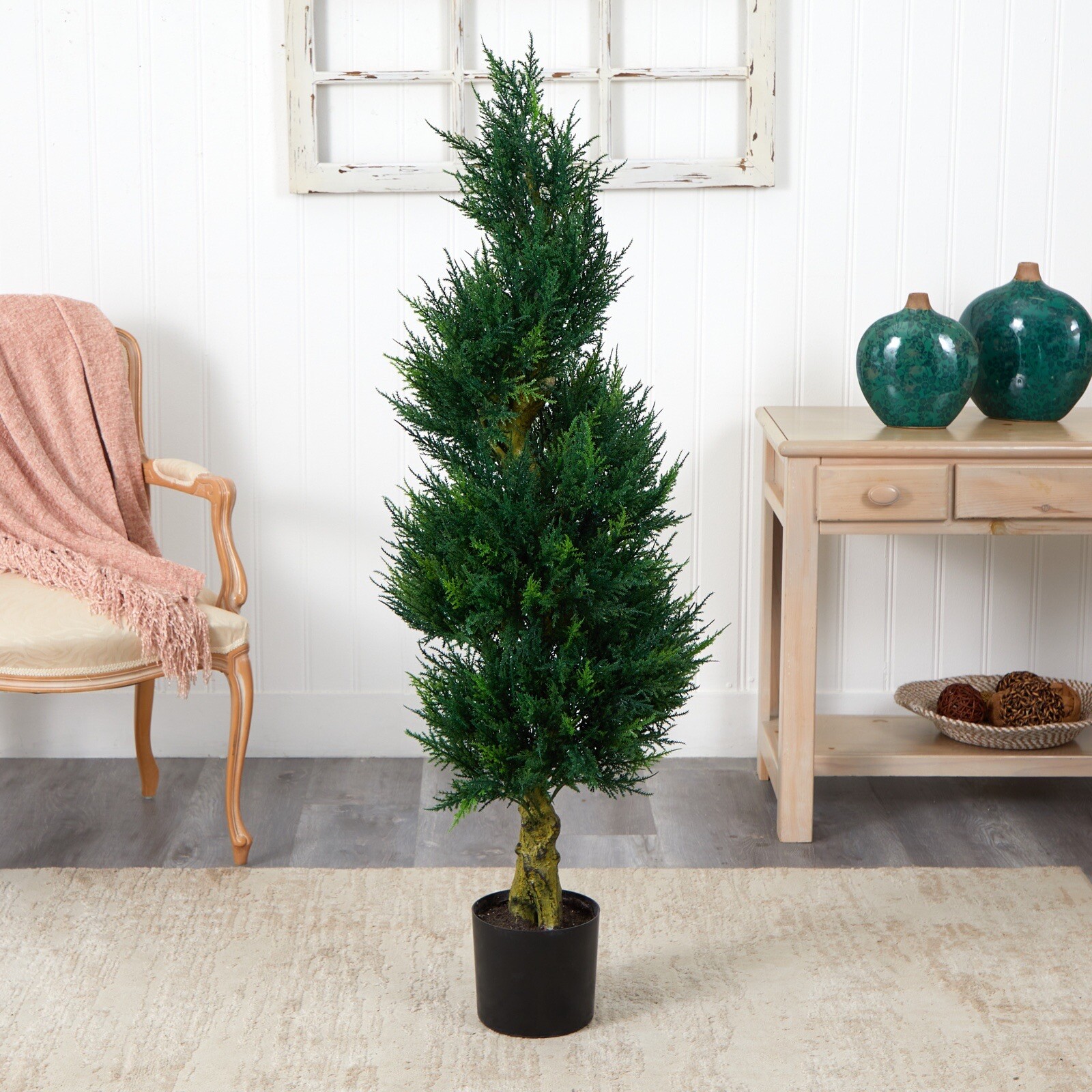 54” Artificial Cedar Topiary Cypress Spiral Tree UV Indoor/Outdoor. Retail $275