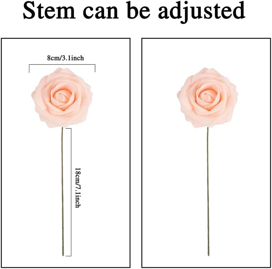 Realistic 30PCS Artificial Roses with Flexible Stems – DIY Floral Arrangements