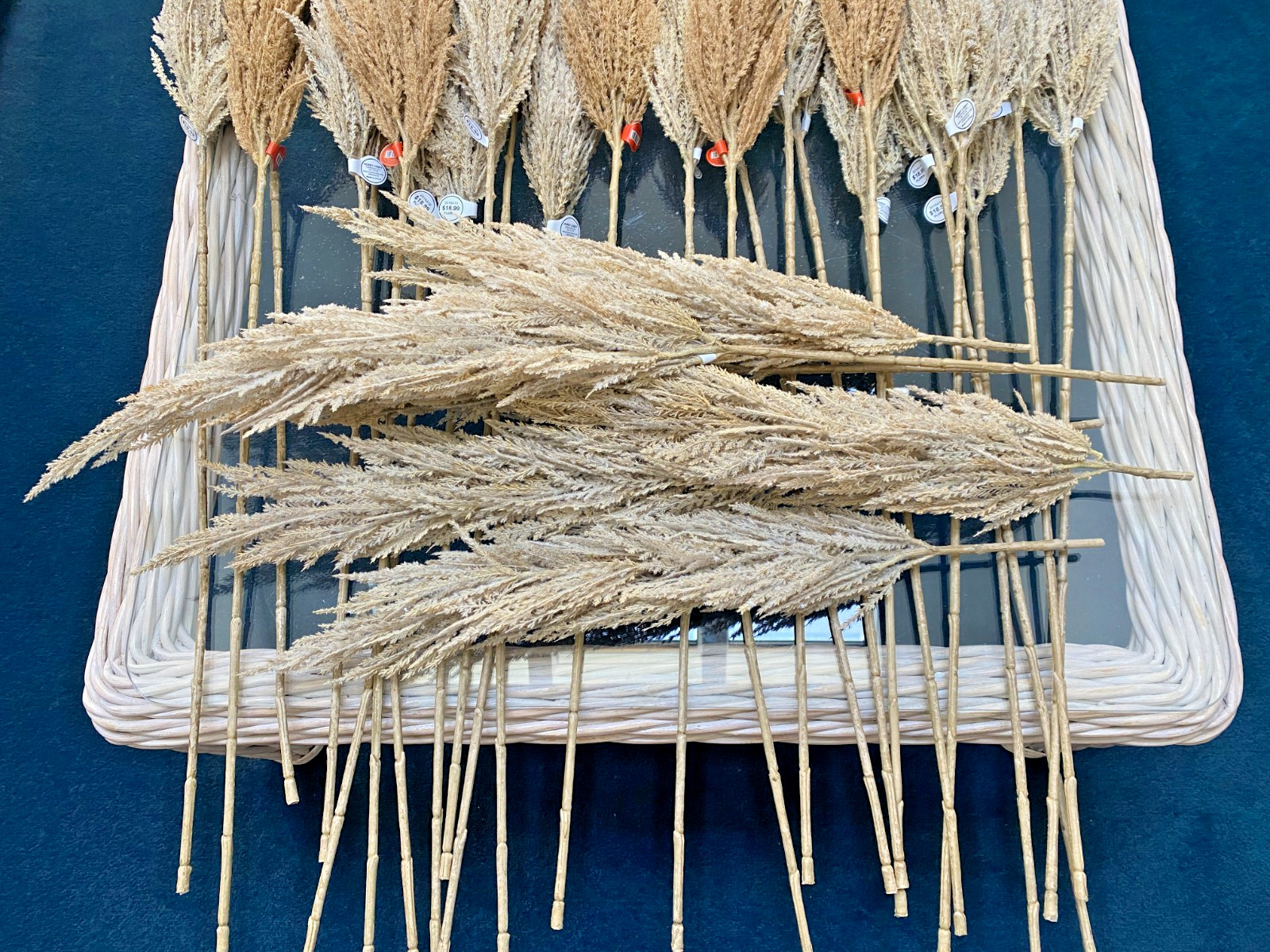 Lot of 30 Faux Pampas Grass Stems Hobby Lobby Tan Brown 45″ Bulk Wedding DIY