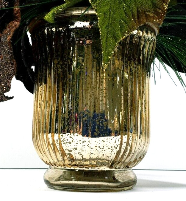 Fall Floral Arrangement In Mercury Glass Vase by Kirkland Home 11″ x 10 1/2″