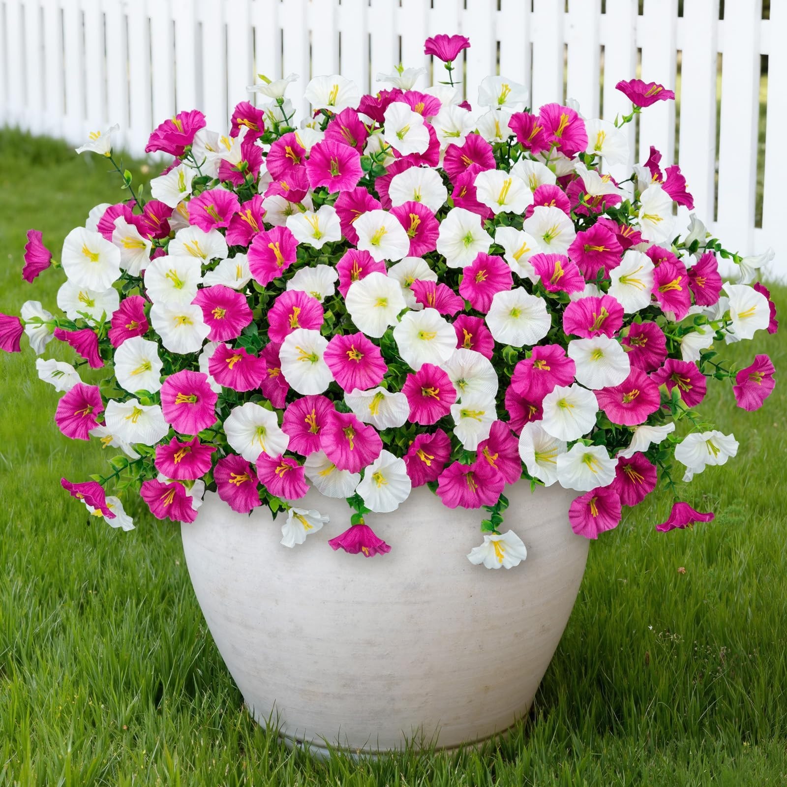 Vibrant Artificial Flowers – 16 Bundles Mixed Silk Faux Plants for Garden, Porch
