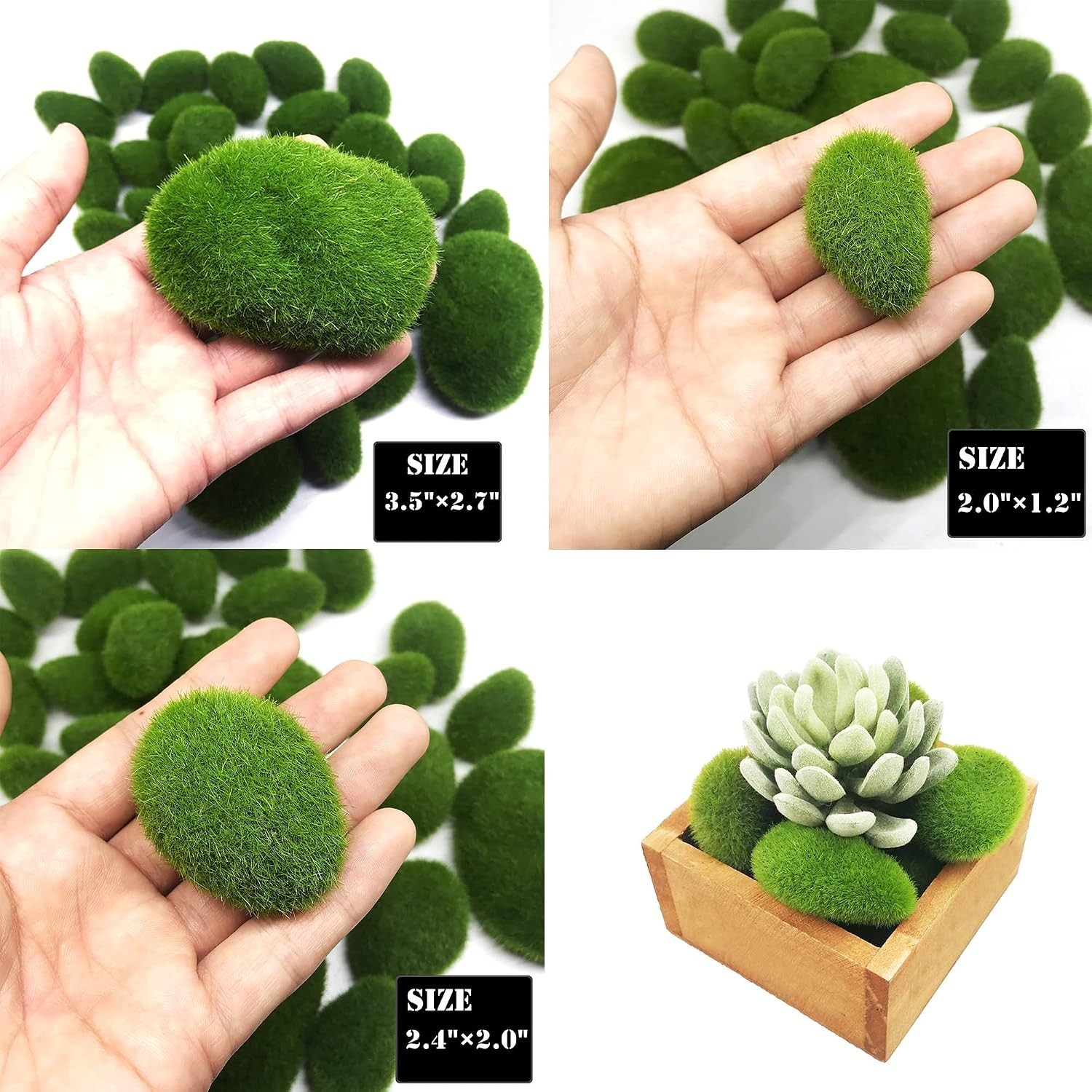 Decorative Artificial Moss Balls Set – 30 PCS with 30g Preserved Green Foam