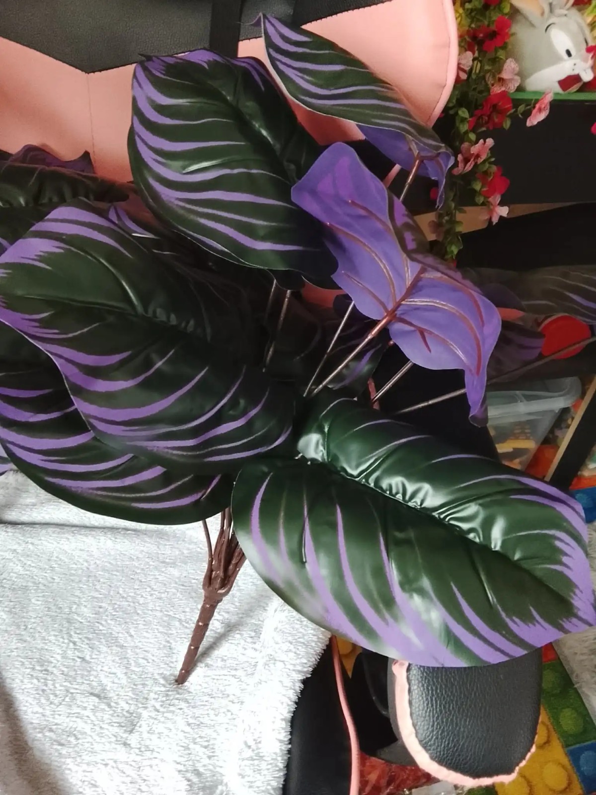 Artificial Monstera Plant Large Faux Tropical Palm Leaves Home Garden Decor