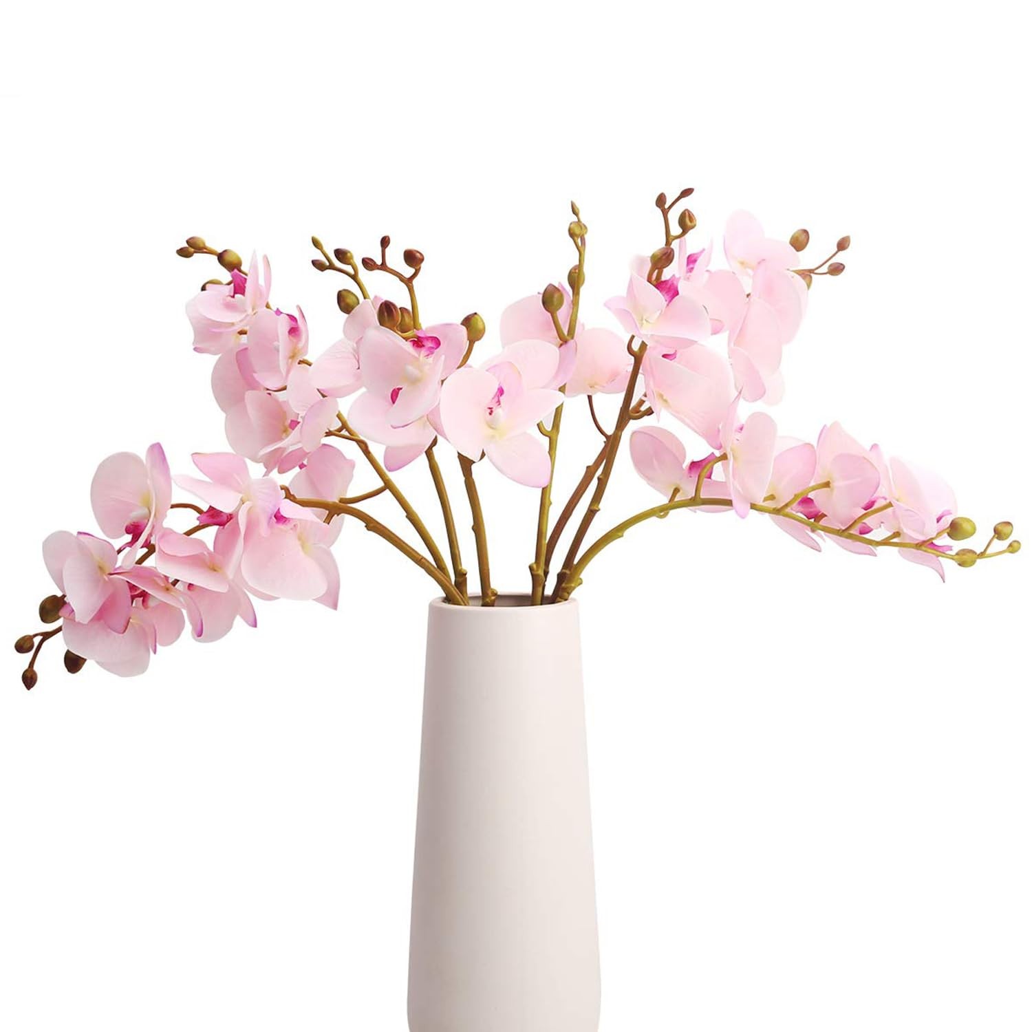 Artificial Orchid Faux Flowers Butterfly Orchid 4 Pcs Real Touch Double Branc…