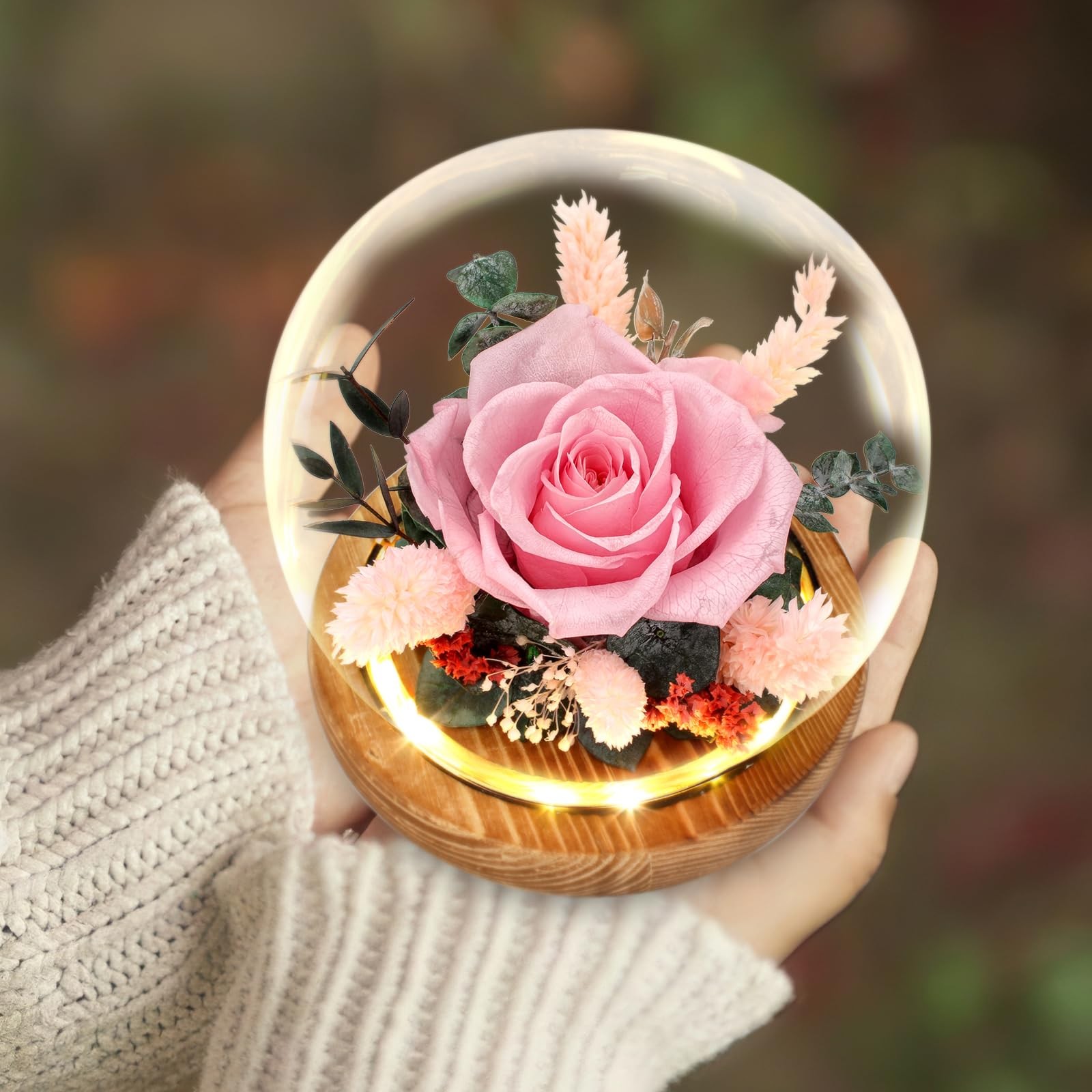 Preserved Roses & Fresh Flowers Bouquet – Gift for , Roses that Last Forever,…