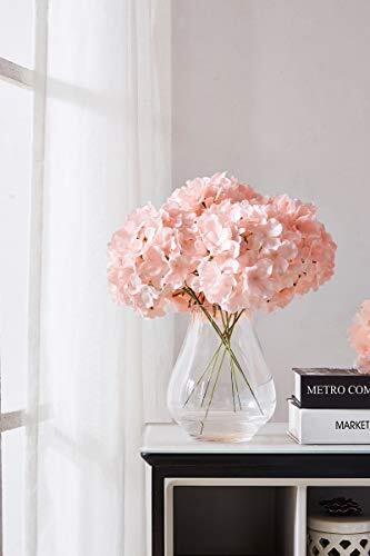 Artificial Hydrangea Flowers Heads 10 Fake Hydrangea Silk Flowers for Blush