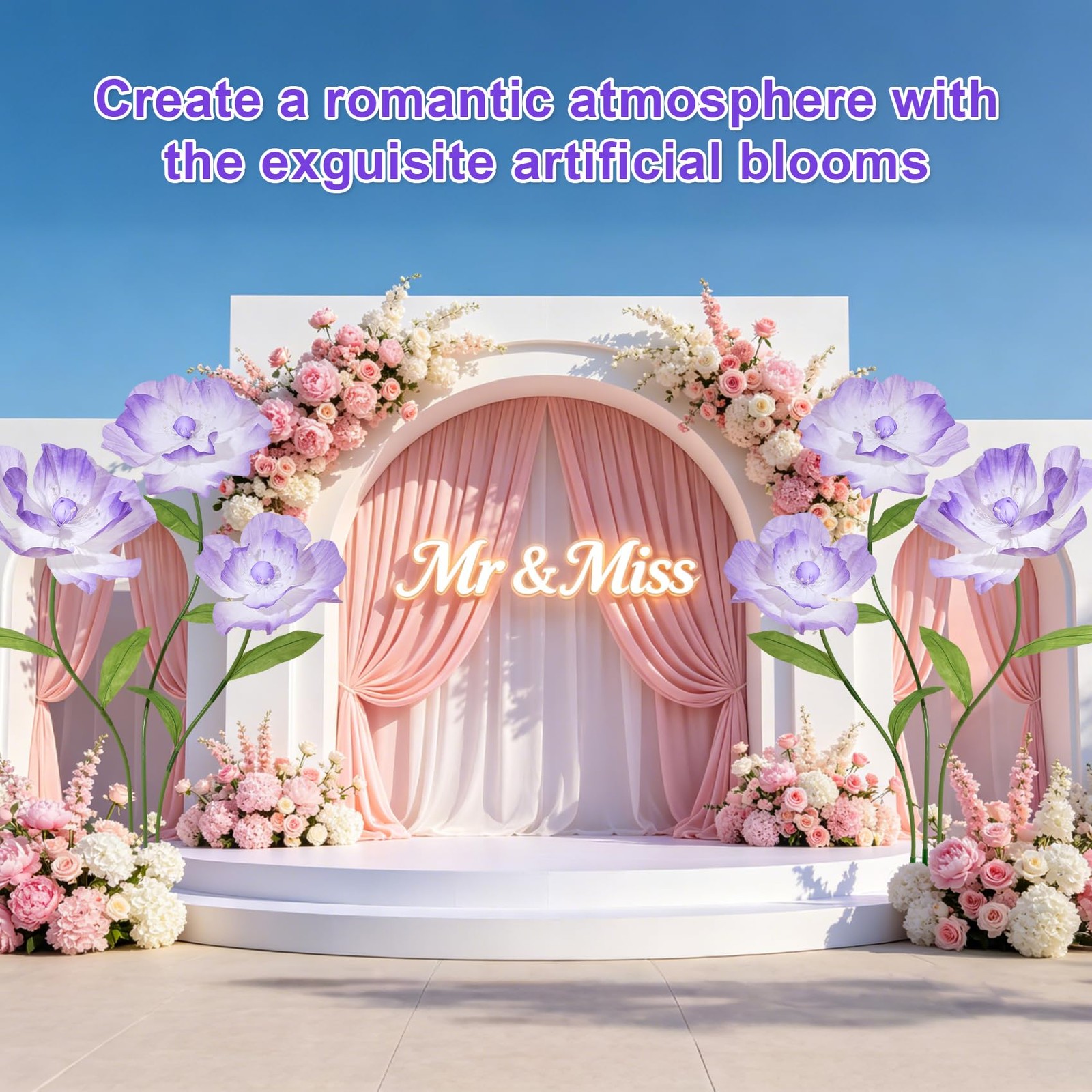 Giant Flowers for Decoration with Stand 69″ Giant Artificial Flowers for Part…