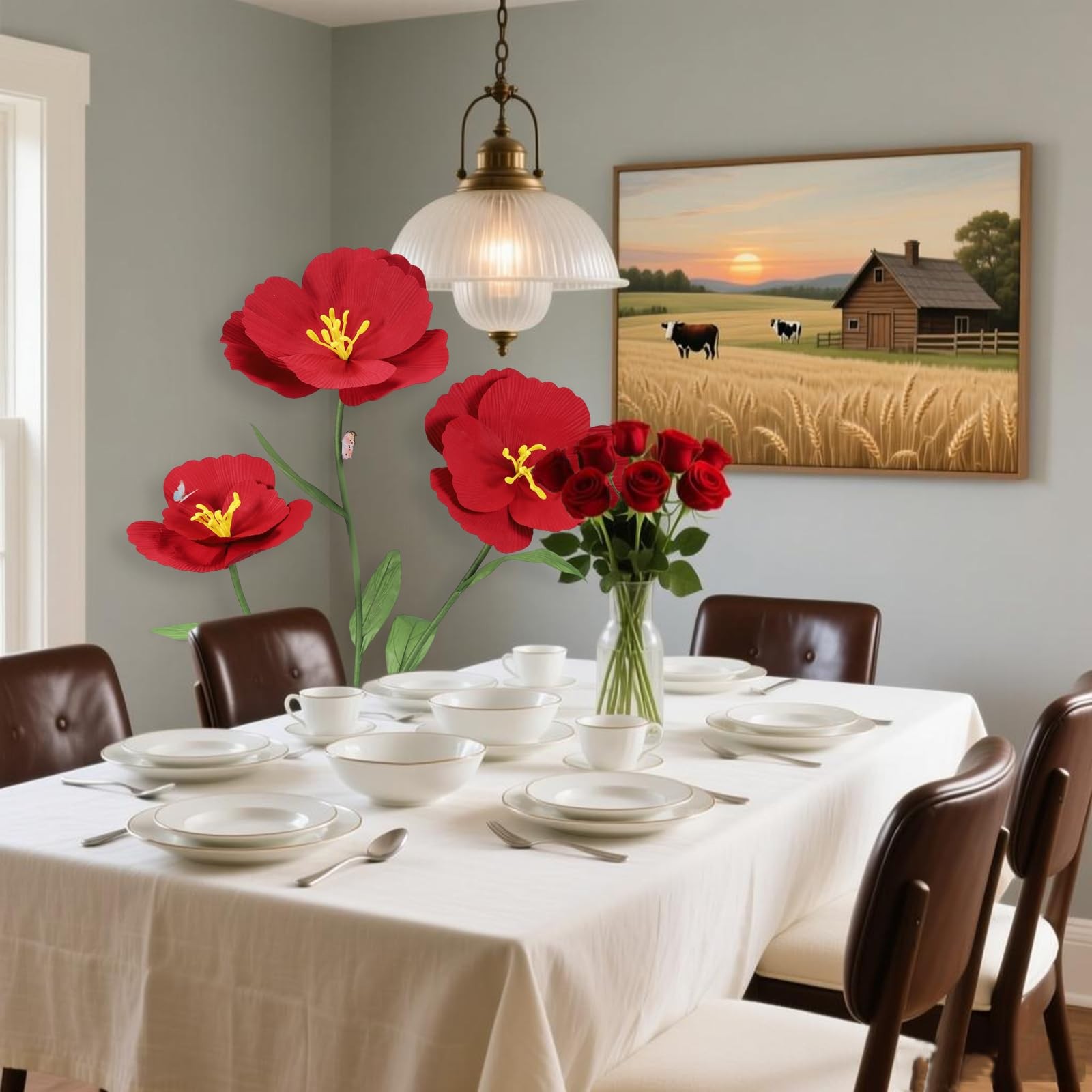3PCS Giant Artificial Flowers Large Felt Fabric Flower Decorations for Room B…