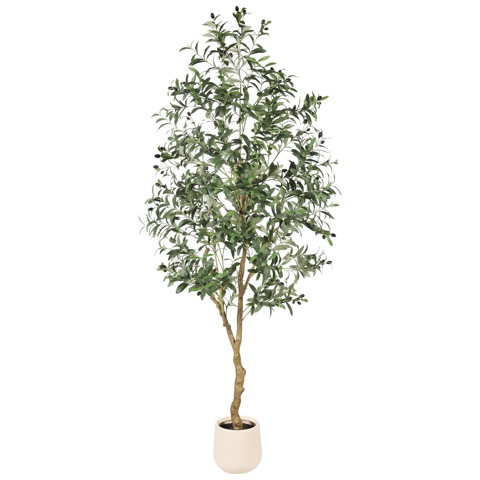 7ft Olive Trees Artificial Indoor – Tall Faux Olive Tree 7 feet (84″) with Po…
