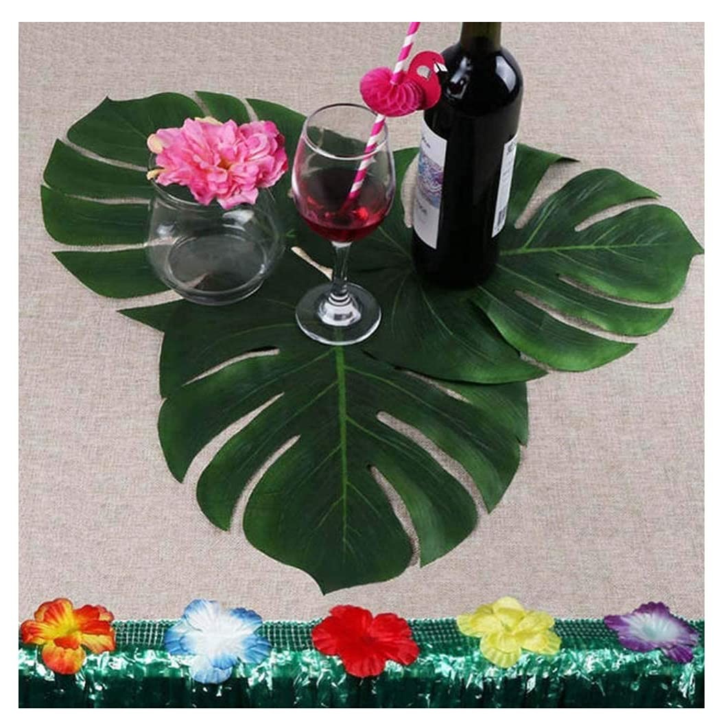 48PCS Tropical Palm Leaves Plant Imitation Leaf for Hawaiian/Luau/Jungle Part…