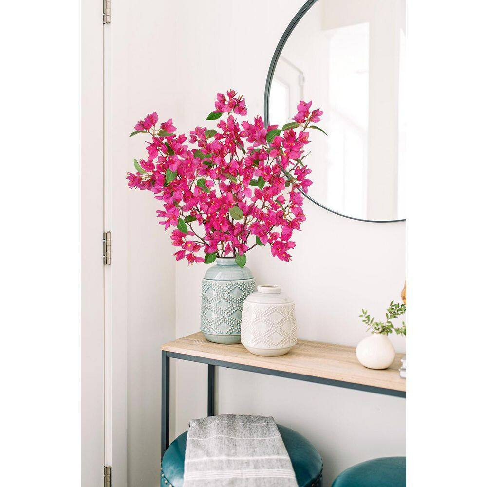 Fuchsia Artificial Bougainvillea Branch Stem 37. 4In Silk Flowers 3Pcs Pack for