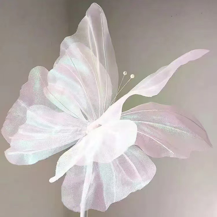 Large 50cm Hanging Silk Yarn Butterfly for Creative Wedding and Festival Decor