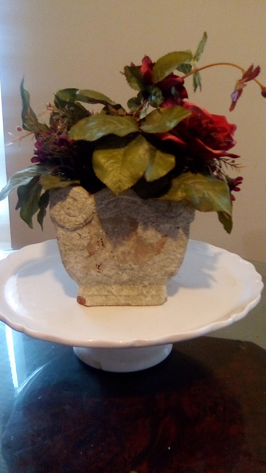 Tuscany rose Planter Made Of Terra Cotta Silk Roses ….. 10 By 8 Inches