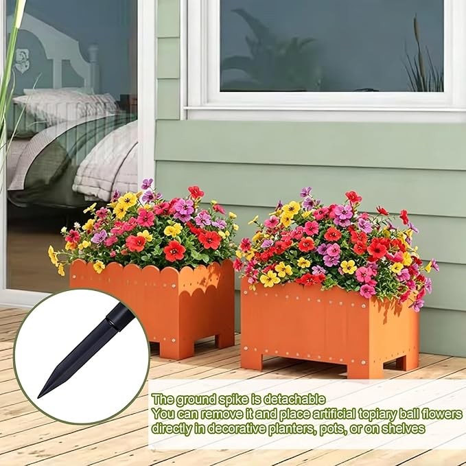Artificial Violet Flowers with Ground Spike Fake Plants Garden Patio Yard Decor
