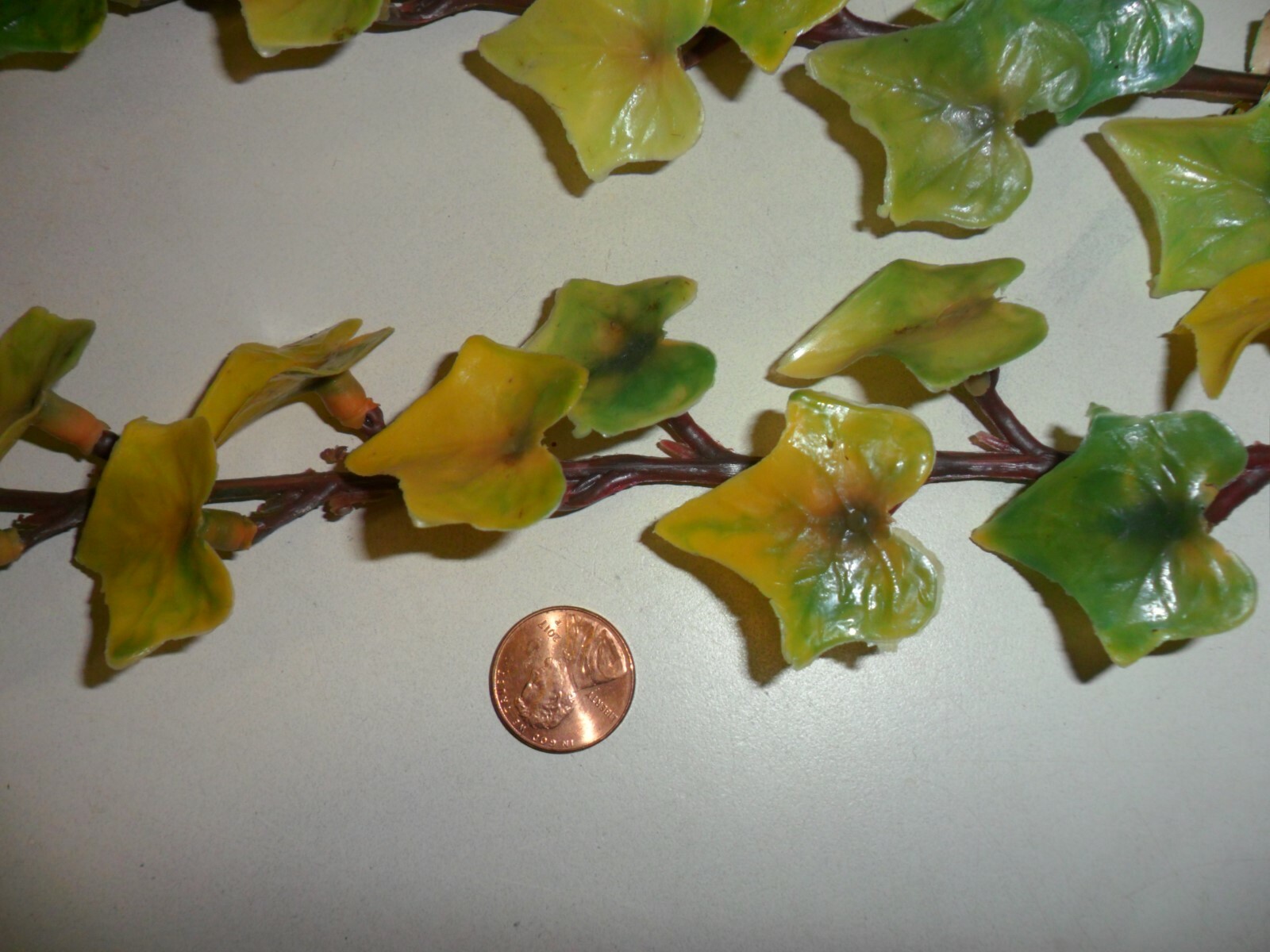 Vintage Plastic Varigated Ivy Stems Set of 4