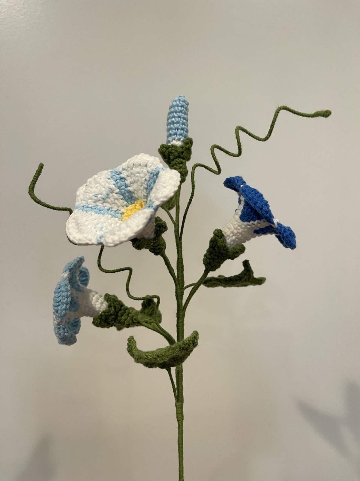Handmade Crochet Morning Glory Bouquet 16″—Unique Home Décor Gift