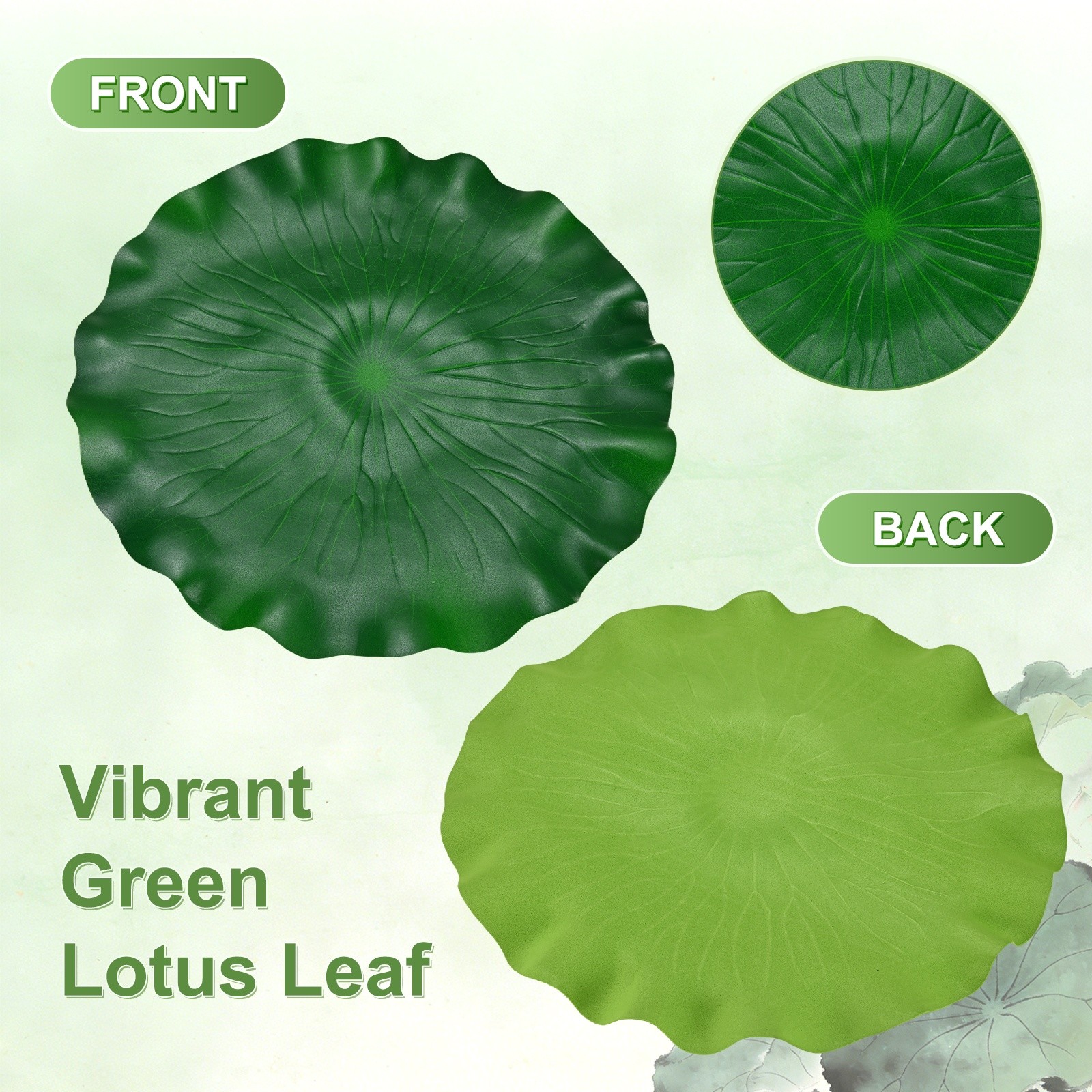 1-Pack Artificial Floating Foam Water Lily Pad Leaves, 16inch/40cm [Green]