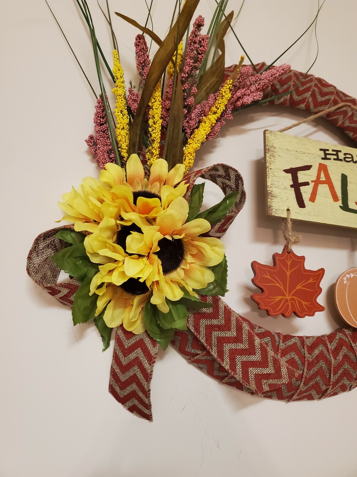 HAPPY FALL Y’ALL wreath Sunfrowers heather burlap WREATH autumn Decor Front Door