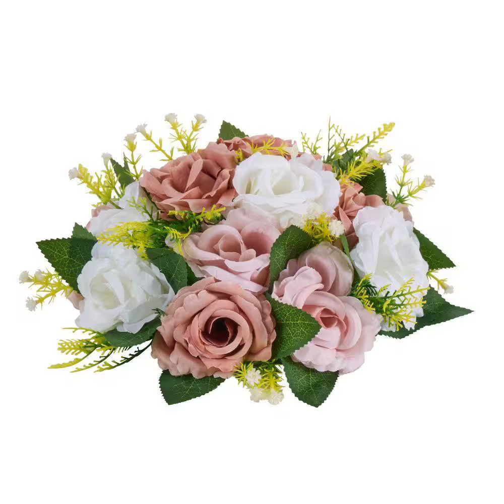 Flower Ball Arrangement Bouquet 10PCS, Wedding Table Centerpieces, 4.72 In. Whit