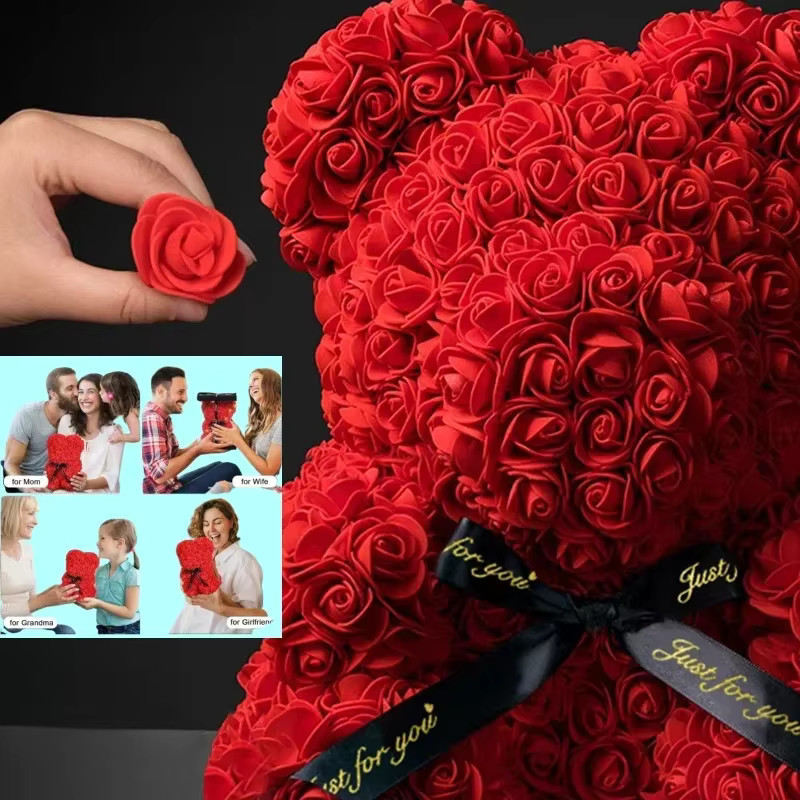 Wedding Teddy Rose Bear 520 Roses for Girlfriend Valentines Gifts