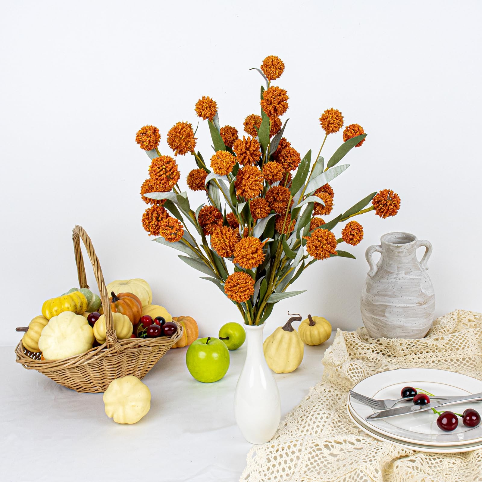 6 PCs Rustic Fall Flowers 17 Inches Boho Fall Floral Picks Faux Autumn Branch…